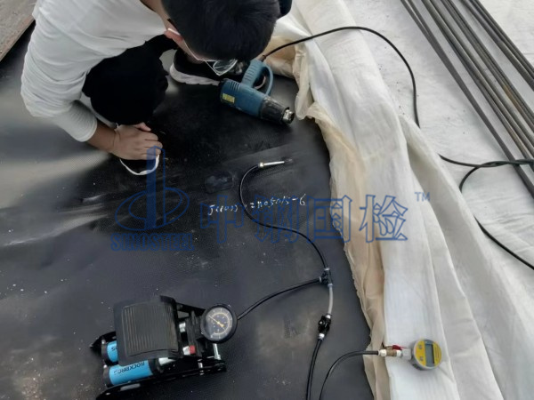 hdpe膜焊縫氣壓檢測，現場檢測